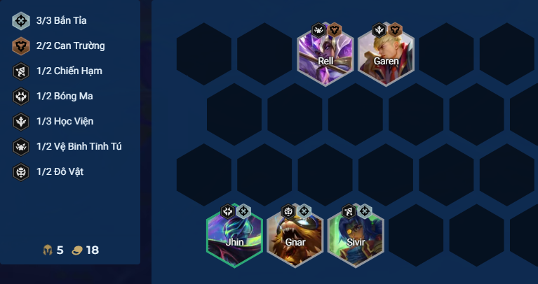 Chiến thuật đầu game đội hình Rell Bắn Tỉa