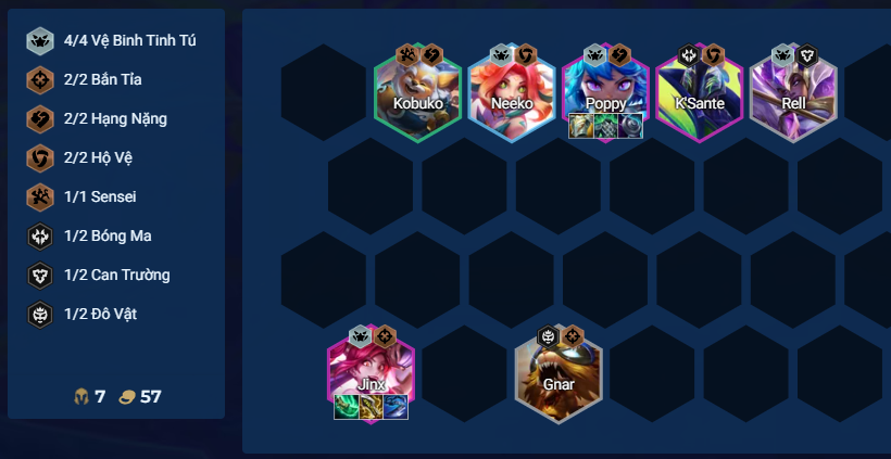 Giai đoạn giữa game đội hình Jinx VBTT