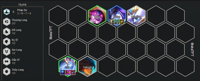 Đầu game đội hình Thượng Long Pháp Sư DTCL 7.5 Giai đoạn đầu game Thượng Long Pháp Sư