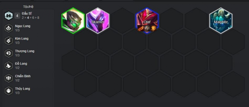 Khởi đầu đội hình Đấu Sĩ Ám Long