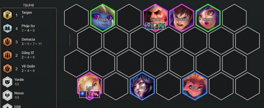 Giữa game nâng cấp đội hình DTCL