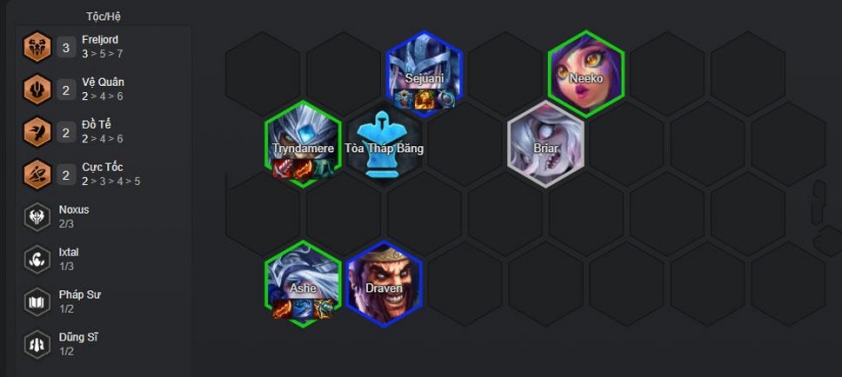 Chiến thuật giữa game đội hình Ashe Cực Tốc Slow roll nâng cấp Ashe và Tryndamere giữa trận
