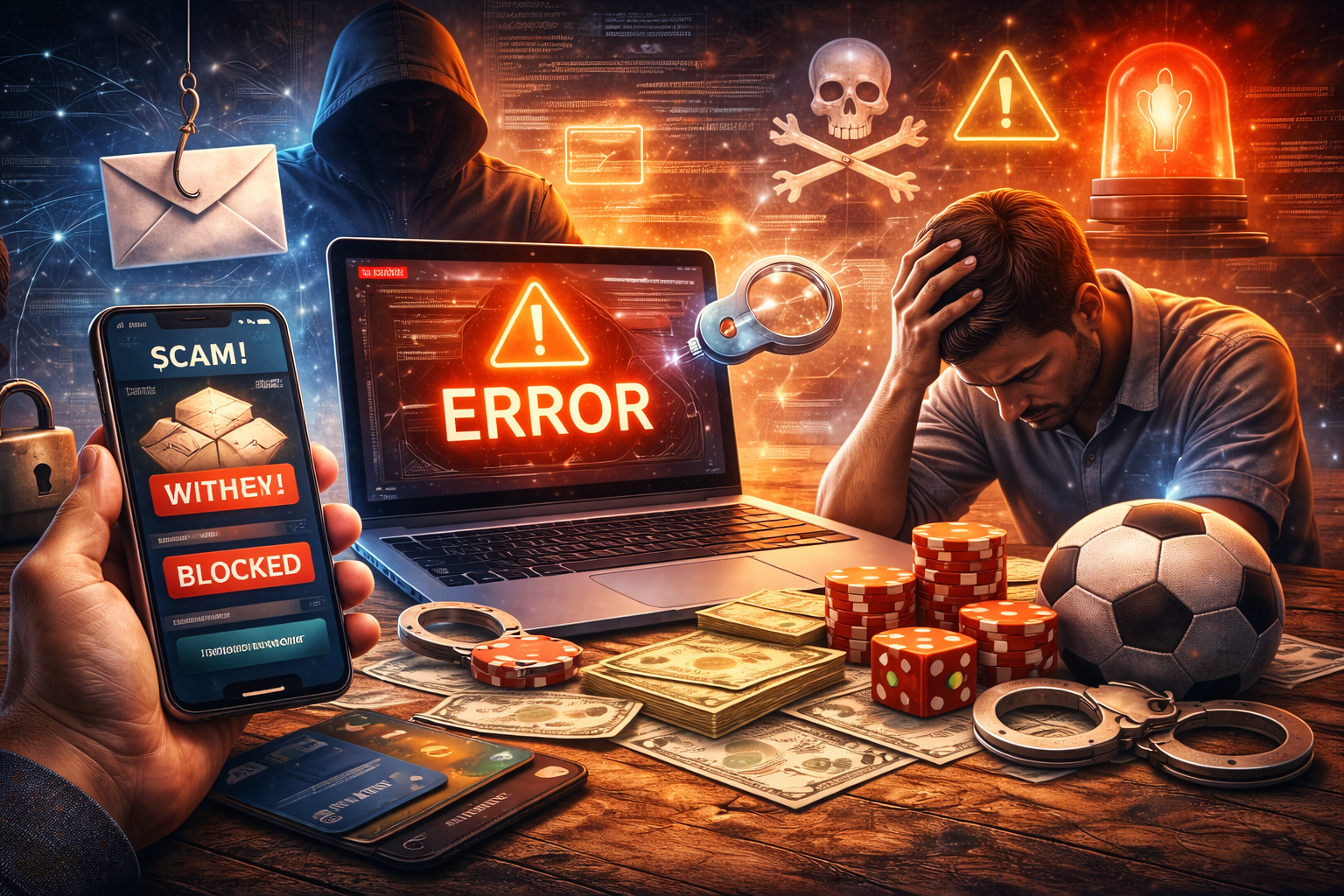 Rủi ro cờ bạc trực tuyến đêm tối